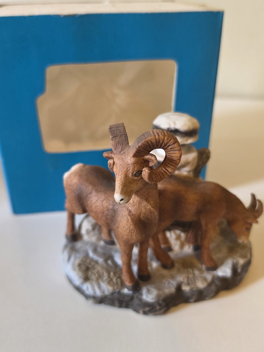 Ski Country Rocky Mt. Big Horn Ram & Ewe Mini Decanter EMPTY w Box